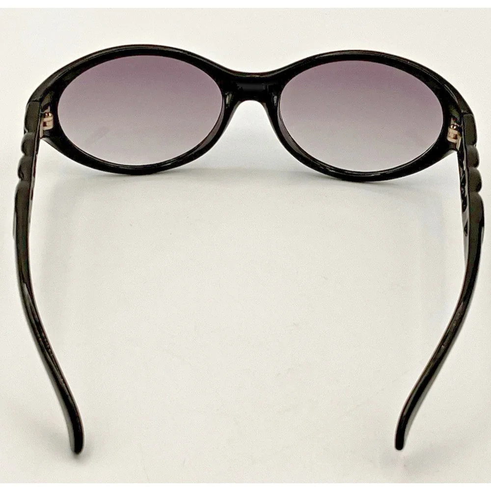 LIZ CLAIBORNE  Ladies Sunglasses Black with Chain Link Sides 80381 Y2K